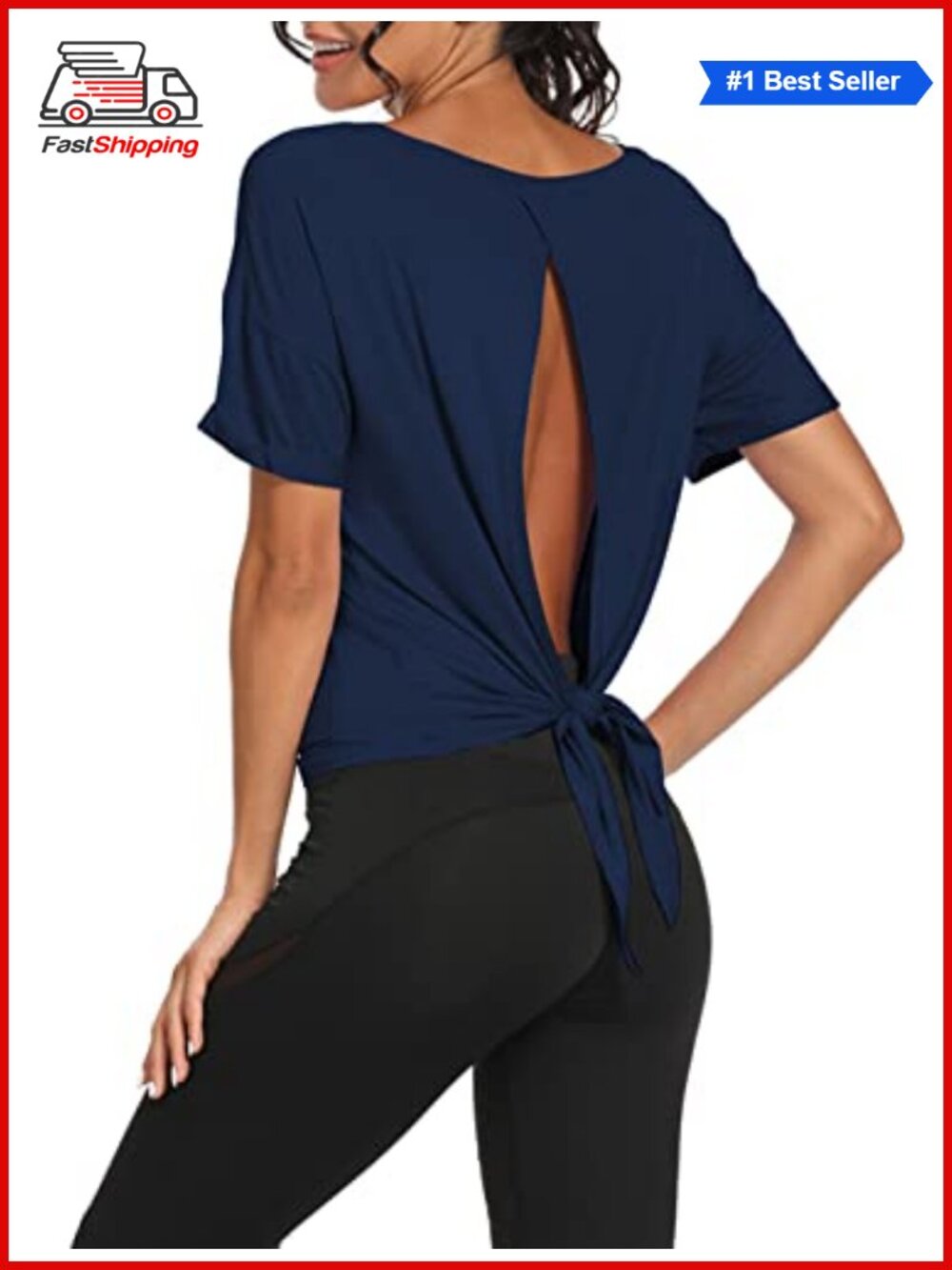 Bestisun Open Back Workout Tank Top Tie Back Yoga Athletic Shirt